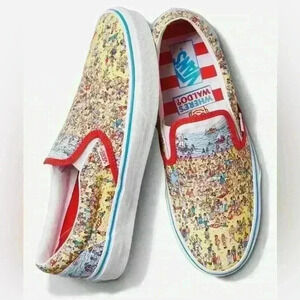 Unisex VANS Where’s Waldo? Slip on Sneakers- Size Women’s 7